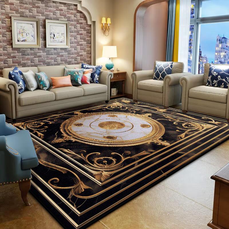 Modern Gold Bedroom Carpet Washable room decoration Light Luxury Large Room Rugs Non-slip Lounge Rug Parlor Coffee Tables Mat