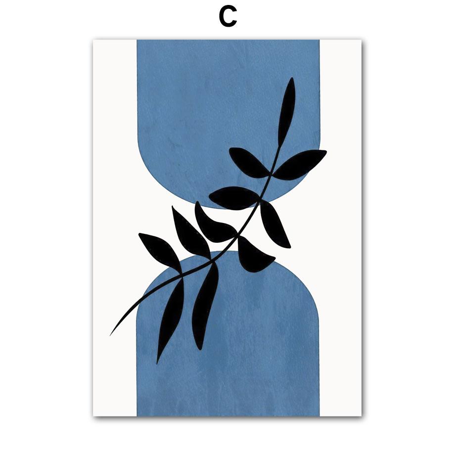 Mountain Sun Lines Rainbow Leaves Geometry Wall Art Canvas Painting Abstract Posters Prints Pictures For Living Room Home Decor