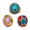 Chic Enamel Glaze Stone Ring: Stylish Handcrafted European-American Stainless Steel Jewelry.