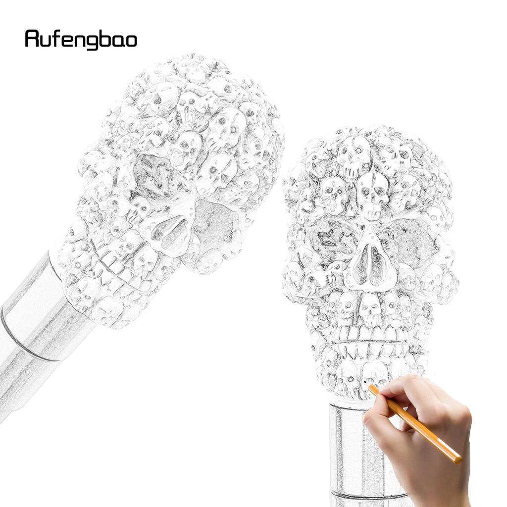 Yellow Resin Skull Head Walking Cane Fashion Decorative Steel Stick Gentleman Elegant Cosplay Cane Knob Crosier 94cm