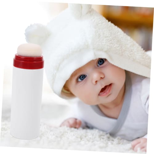 CONGARTENO Portable Baby Powder Puff Bottle with Durable Bottle, Soft Puff for Powder Storage, Practical Newborn Care, Random Colors