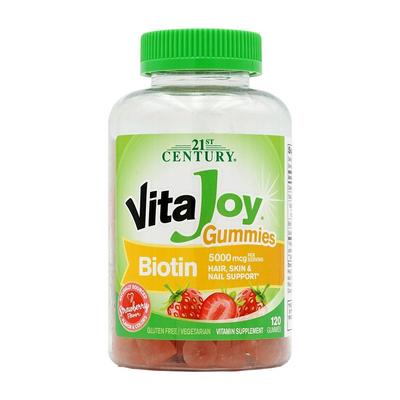 Gommes VitaJoy Biotine 5000 mcg Saveur Fraise, 120 Gommes