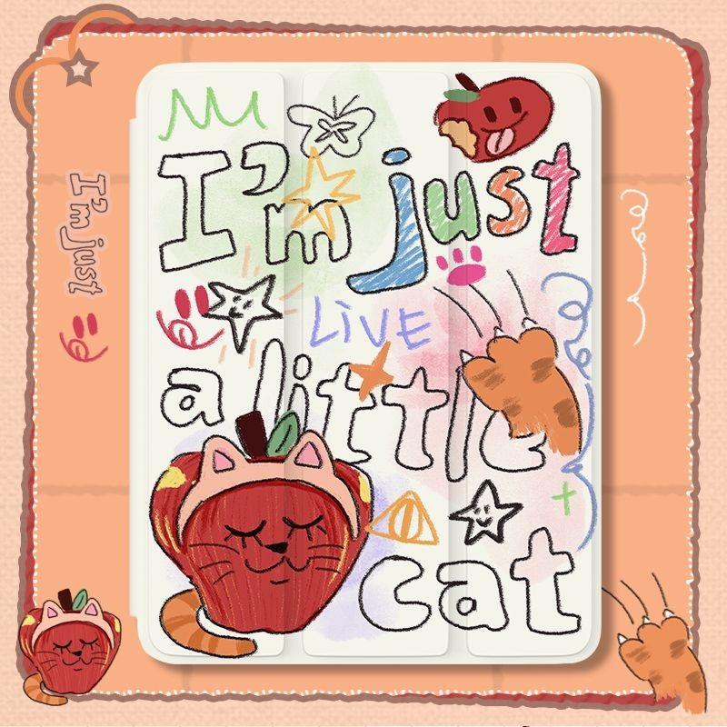 Hochwertige kreative Apple Doodle Muster iPad Smart Case für iPad Air6 11 13 Air4 Air5 10.9 2021 9. 8. 7. 10.2 mit Bleistifthalter