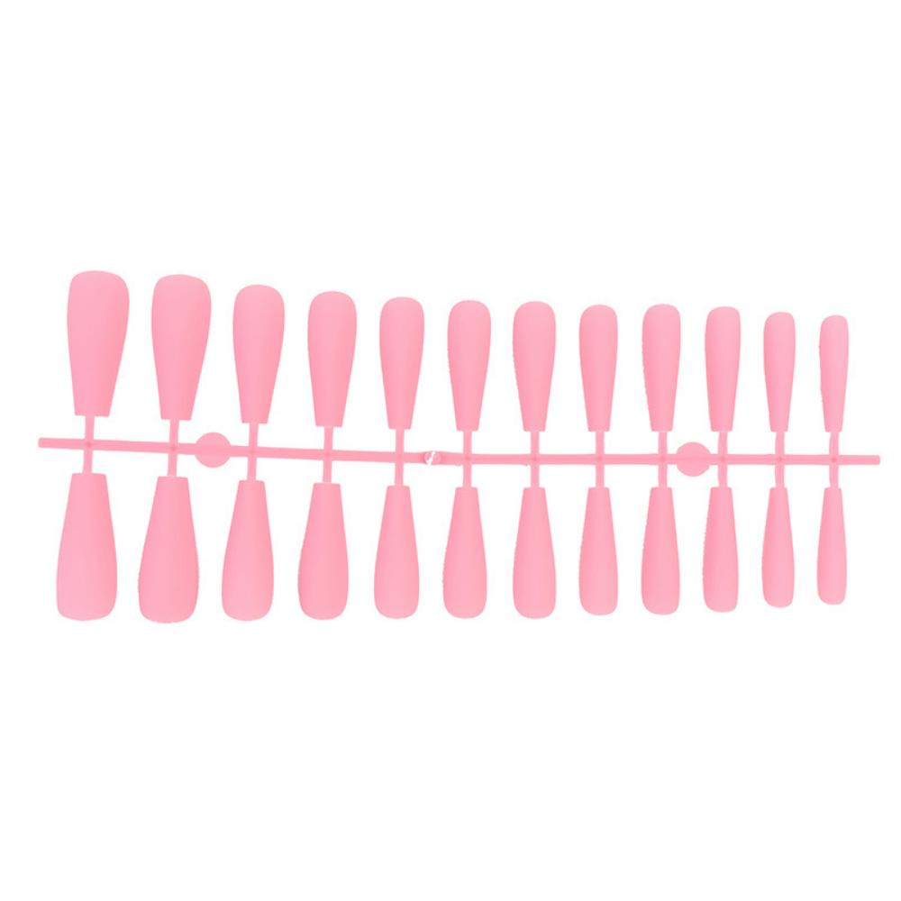 24pcs/set DIY Quick Nails Lengthened Ballet Matte T-shaped False Nails Multi-color Strips Finished Wear Manicure