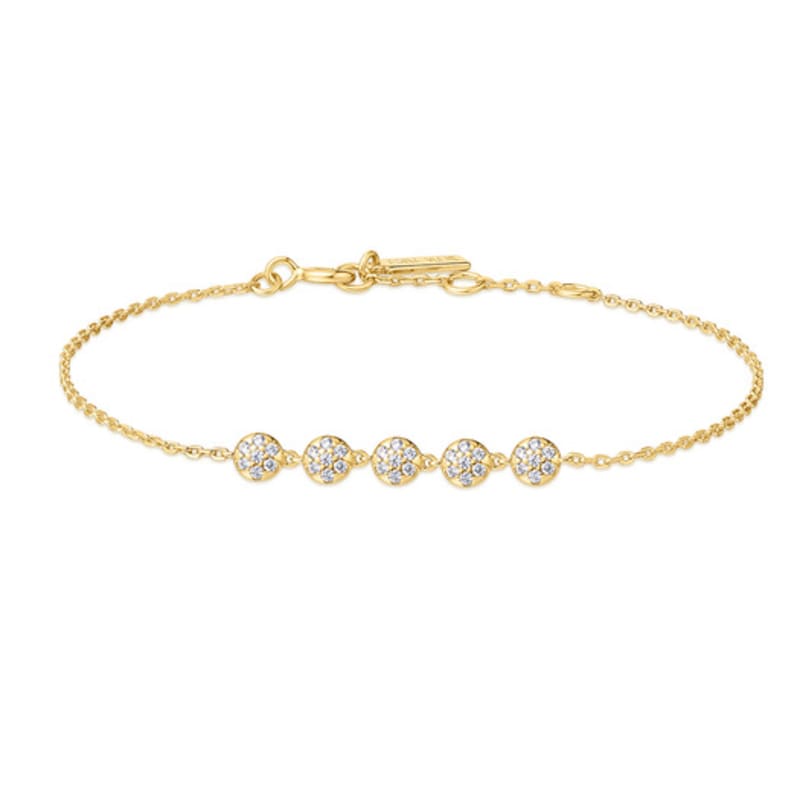 ANIA HAIE Gold Pave Multi-Bead Chain 925 Silver Bracelet B065-04G