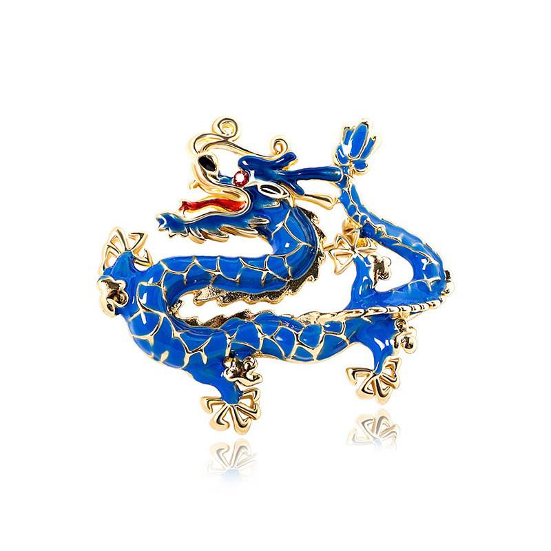 Retro Drip Oil Cartoon Dragon Brooch - Men's Suit Pin Accessory