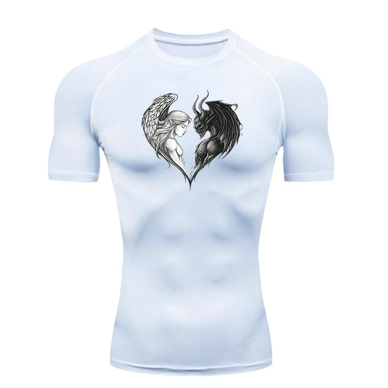 Men's Sports T-shirt for Fitness Training Compression Shirt Gym Jogging Running Stretchy Moisture-Wicking Workout Rashgard Elastic Fitness Suit