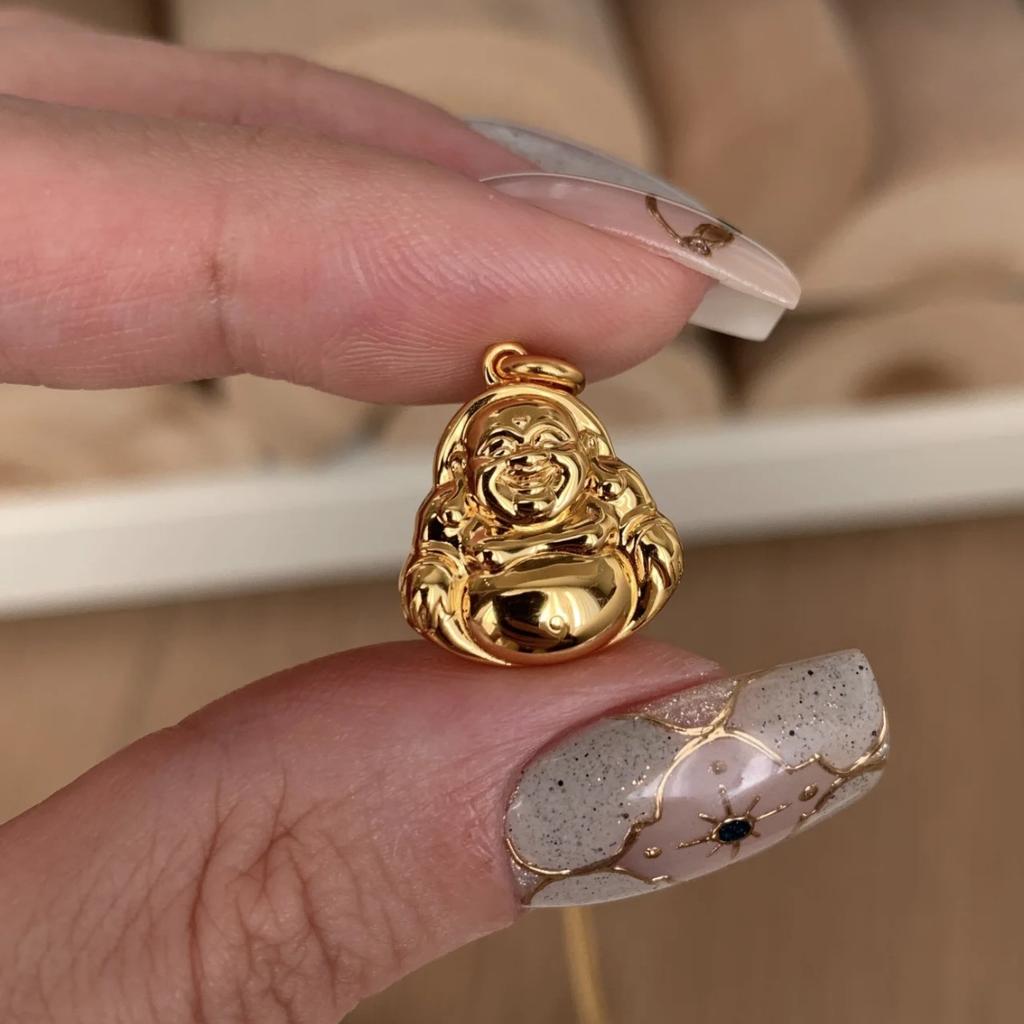 Ancient Small Shufo Necklace, Exquisite And Small, Bare Body, Smiling Buddha, Big Belly Buddha, Hanging Mouth, Collarbone Chain.