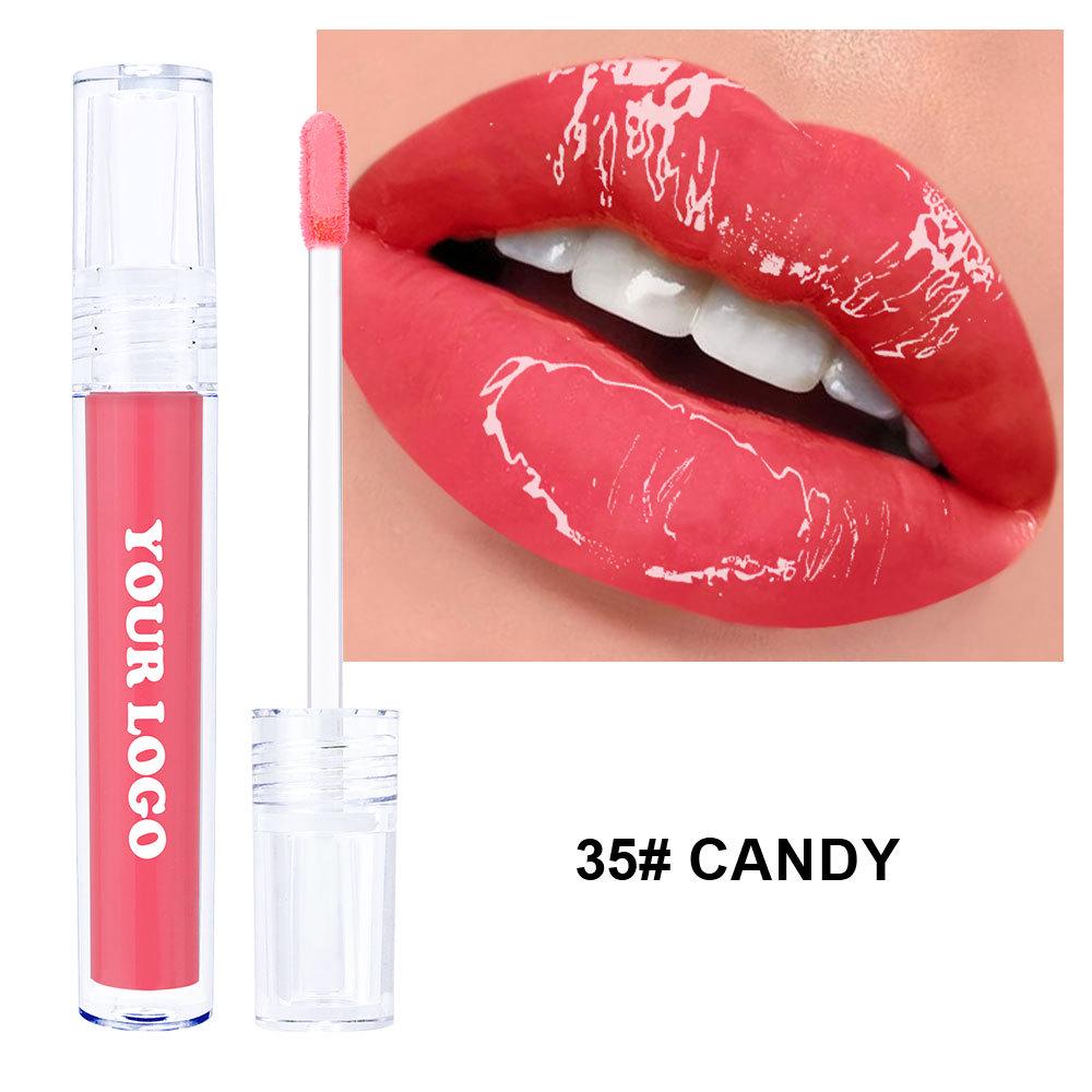 Border-Free Clear Mirror Lip Gloss/Lip Jelly - Non-Stick, Long-Lasting, Plumping Gloss.