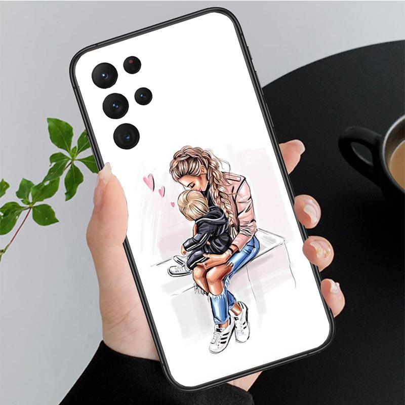 Mother Mom Daughter Son Phone Case for Samsung Galaxy A35 A55 A54 A15 A25 A05s A05 A22 A24 A52 A33 A34 M34 M14 M54 M23
