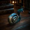 Realistic Skull Snail Sculpture Halloween Resin Statue, Creepy Horror Ornament with Small Gift for Friends Shell, Scary Party Haunted House