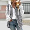 Autumn and Winter Multicolor Paneled Women's Loose Large Size Hooded Zip Jacket Plush