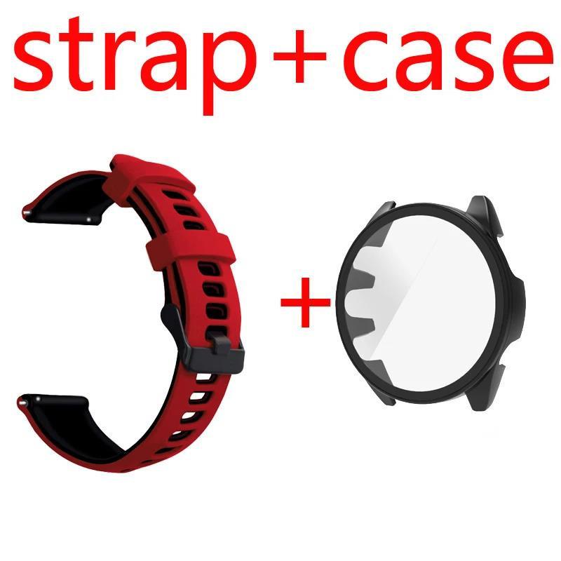 Strap + Case For Garmin Forerunner 570 970 965 955 165 265 255 Case Strap Cover Tempered Glass Screen Protector Protective Bumper Silicone Band
