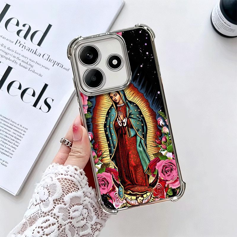 Virgen Mary Virgin De Guadalupe Soft Phone Case For Xiaomi Redmi Note 14 15 Pro Plus 13 12 11S 11T 5G 10 9S 9 Plating Anti-Fall