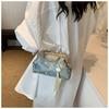 Chinese Style Embroidered Clutch Bag Silk Women's Fashion Shoulder Crossbody Bag with Shell Lock Chain