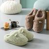 New Winter Slippers for Women Men Indoor Furry Warm Home Shoes Soft EVA Thick Sole Plush Women Couples Cute Platform Slides
