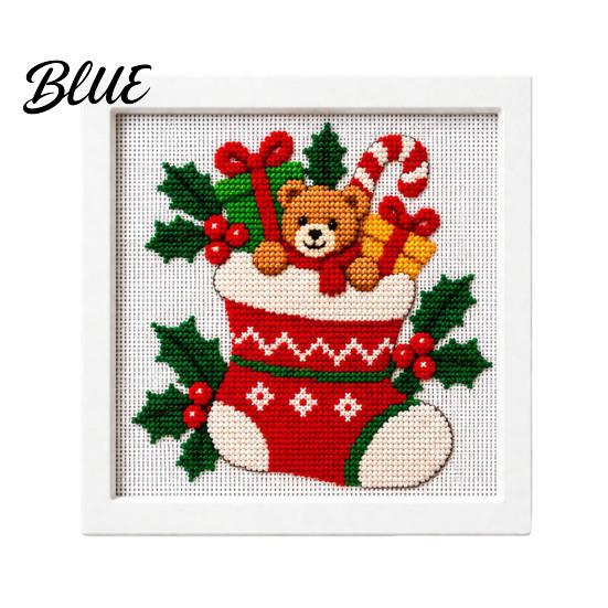 Needlepoint Kit for Beginners DIY Christmas Kit, Holiday Cross Stitch Santa Snowman Elk Patterns, Needlework Craft Adults Teens, Wall Art Handmade