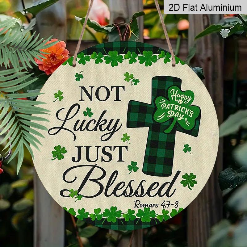 2D Flat - 1pc of 2D Flat Printed Aluminum Sign with a Blessed Pattern, Measuring 7.87X7.87 Inches (20X20 Cm). It'S Durable And Easy to Hang, Making