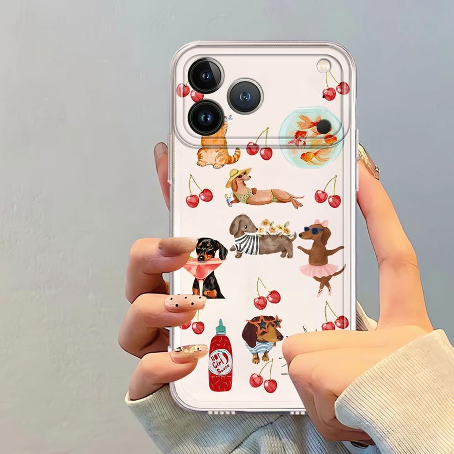 Cartoon Cat And Dog Soft Phone Cover Case for iPhone 17 Pro Max 11 14 Plus Air XR 12 Mini 7 8 13 Pro 16 XS Max 15
