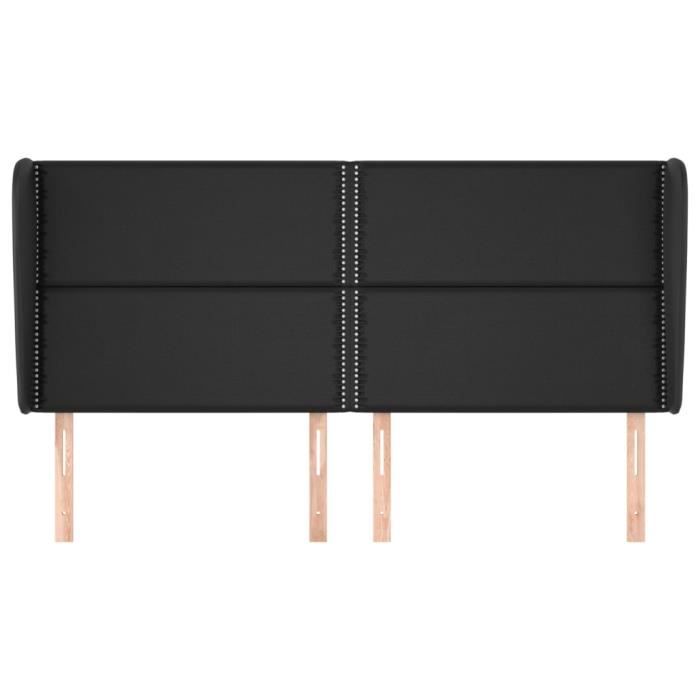 VidaXL Tête de lit avec oreilles Noir 183x23x118-128 cm Similicuir3117918