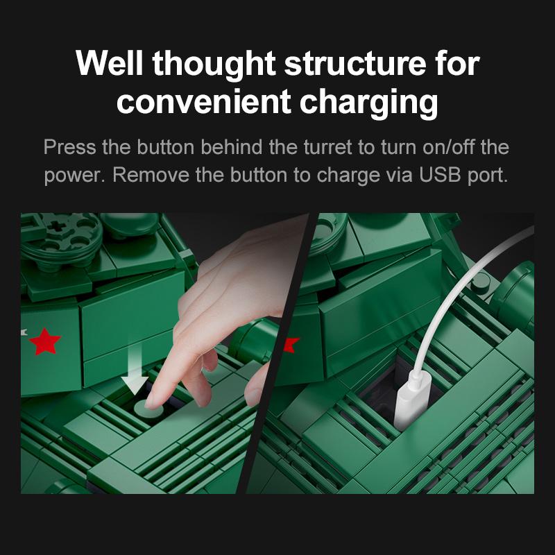 Cada 727 Stücke WW2 Fernbedienung Militär T34 Medium Tank Bausteine Kompatibel Stadt Technische RC Armee Waffe Ziegel Spielzeug Junge