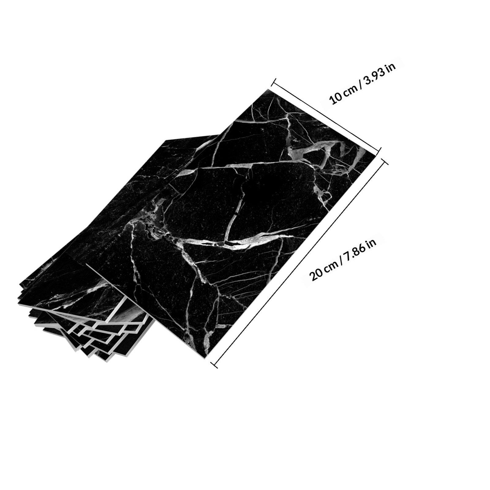 

16Pcs Waterproof Tile Stickers Self Adhesive Decorative Tile Wall Decals Removable Peel and Stick for Home Kitchen Bathroom DIY (Black,other) чорний