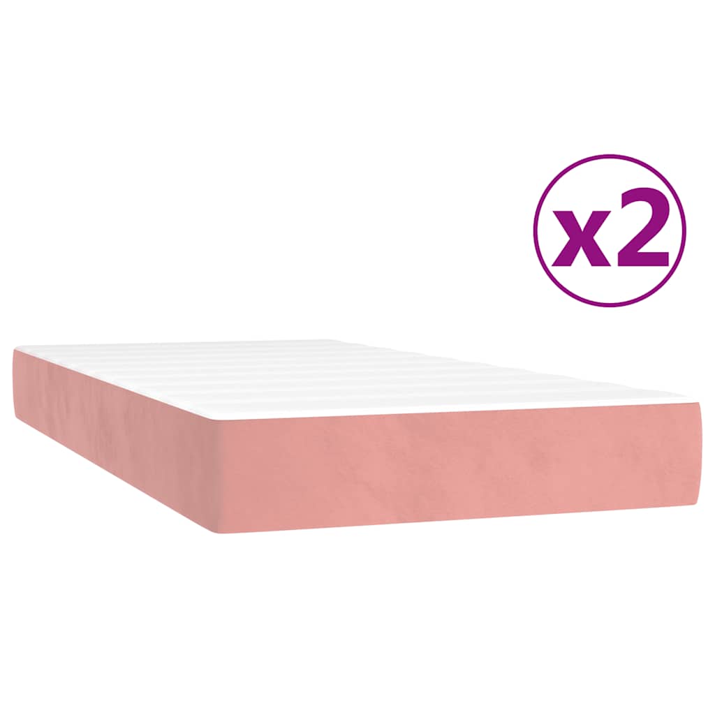 Vidaxl Continental Bed with Mattress, Pink, Velvet, 200X200 Cm