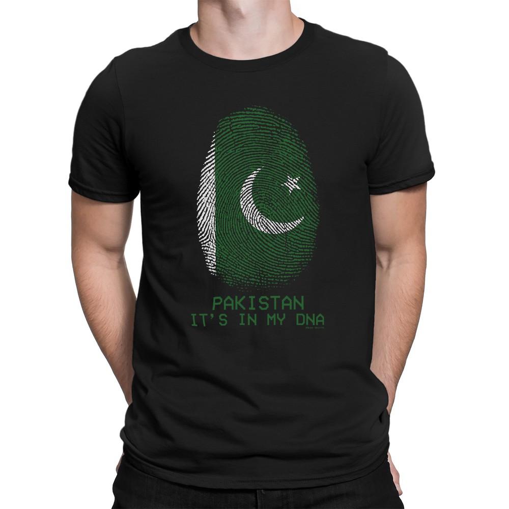 

Mens PAKISTAN Cricket Cotton T-Shirt DNA Fingerprint Hockey Tee Flag 3XL