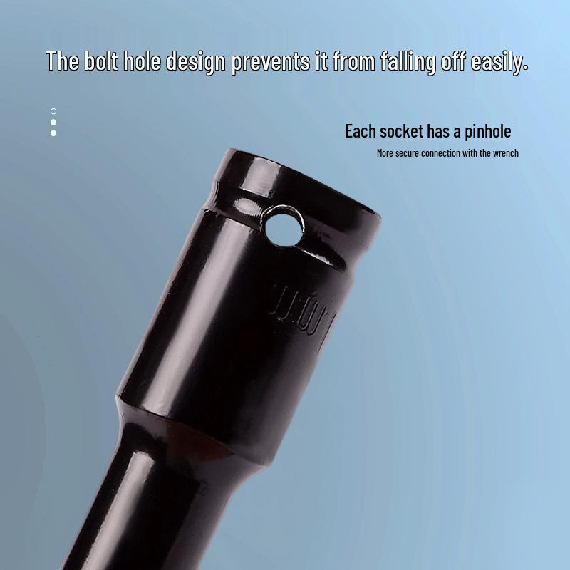 Extended Inner Hex Repair Tool Socket Set for Air Gun, 8-32 Electric Wrench Conversion Head, 1/2" Socket.