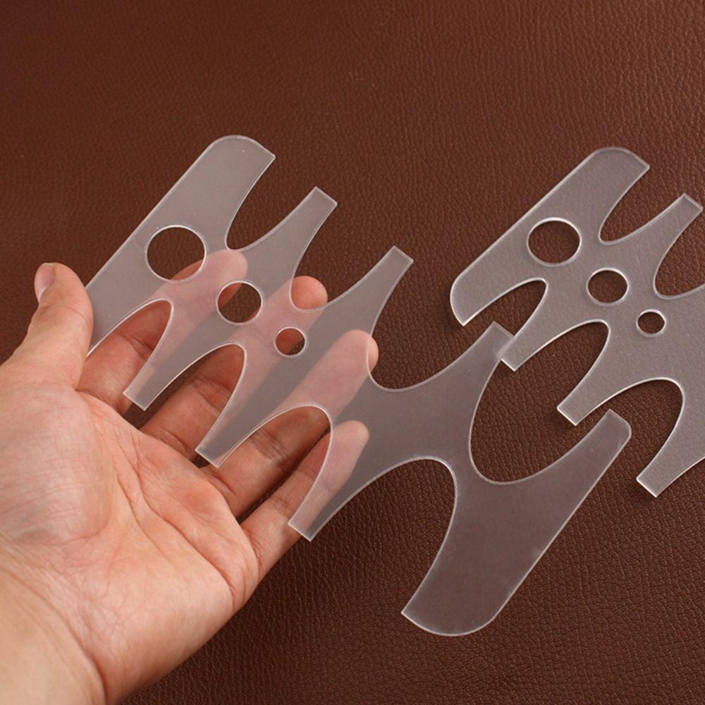 V Shape Leather Craft Tools 18/20/22/25/30/36/38/40mm Transparent Belt Tail Template Multifunctional Acrylic
