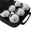 Metal Bocce Ball Outdoor Petanque Set 3 6 8pcs Fun Family Lawn Game for Beach Activities