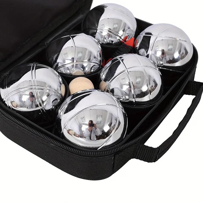 Metal Bocce Ball Outdoor Petanque Set 3 6 8pcs Fun Family Lawn Game for Beach Activities