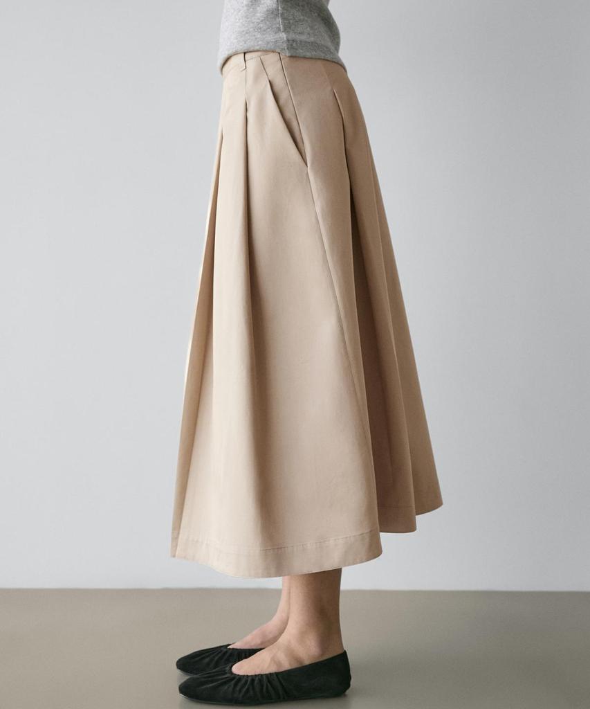 Masimodutti Box Pleated Midi Skirt