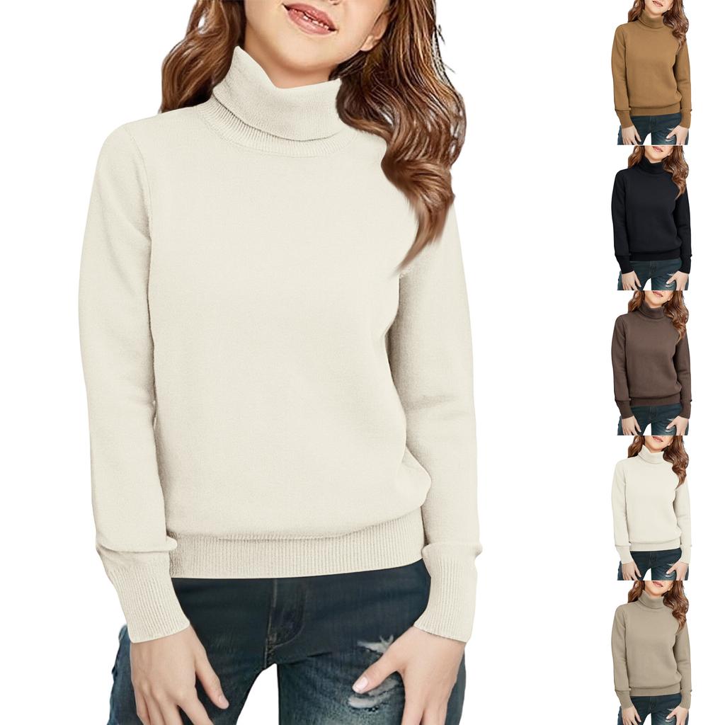 Children's Fashionable Casual Fleece Turtleneck Long-sleeved Top