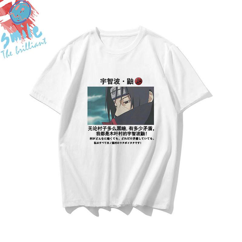 White Childrens Tshirt Japanese Anime Naruto Peripheral Pure Cotton Printed Parentchild Outfit Summer Casual Loose Tshirt