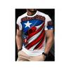 Men Puerto Rico Flag Symbol Fortress Landscape Print T-shirt Summer Short Sleeve O-Neck Patriotic Puerto Rican Sports Tee