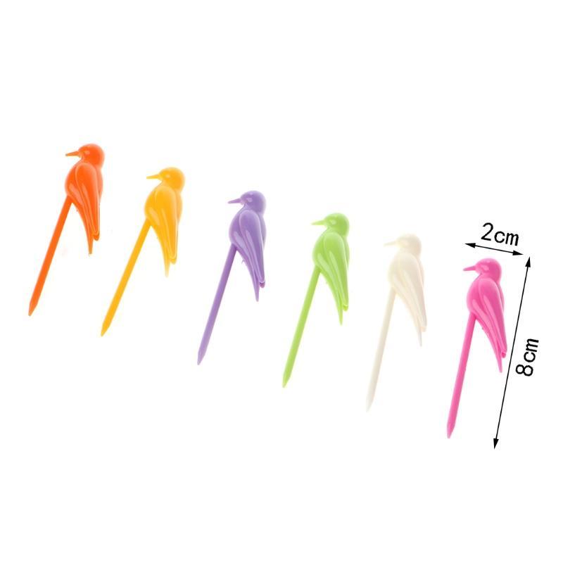 6 Pcs for Creative Birdcage Fruit Fork Toothpick Plastic Stand Holder