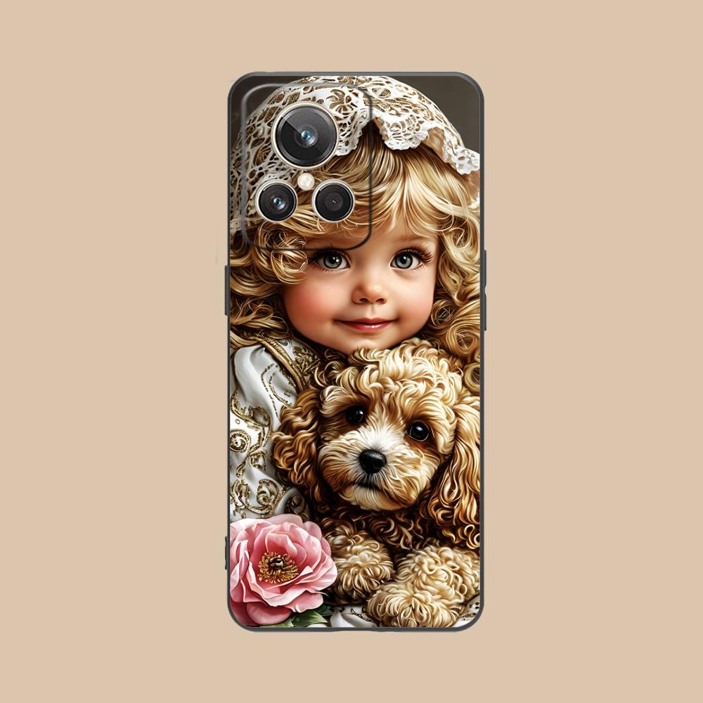 Girl Dog Puppy Matte TPU Mobile Phone Case for Realme GT 8 Neo Pro C75 73 71 C67 65 C55 53 C35 31 C20 15 Colorful Cover