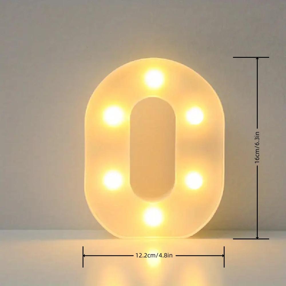 1PC LED Alphabet&Number Lights For Home,Wedding,Proposal,Birthday,Party,Photo Prop, Battery Powered White Decorative Night Light
