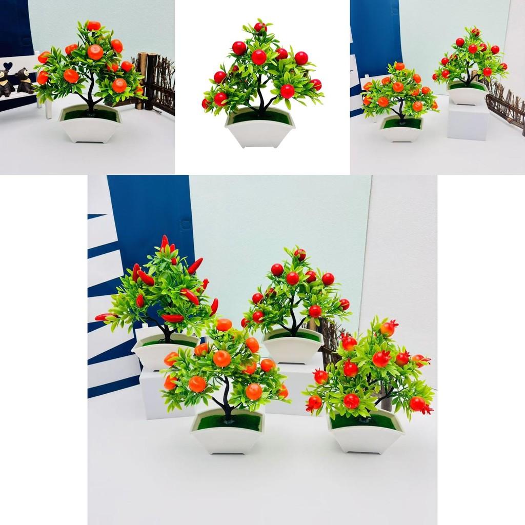Artificial Fruit Tree Arrangement With Plastic And Silk For Home Office Decor