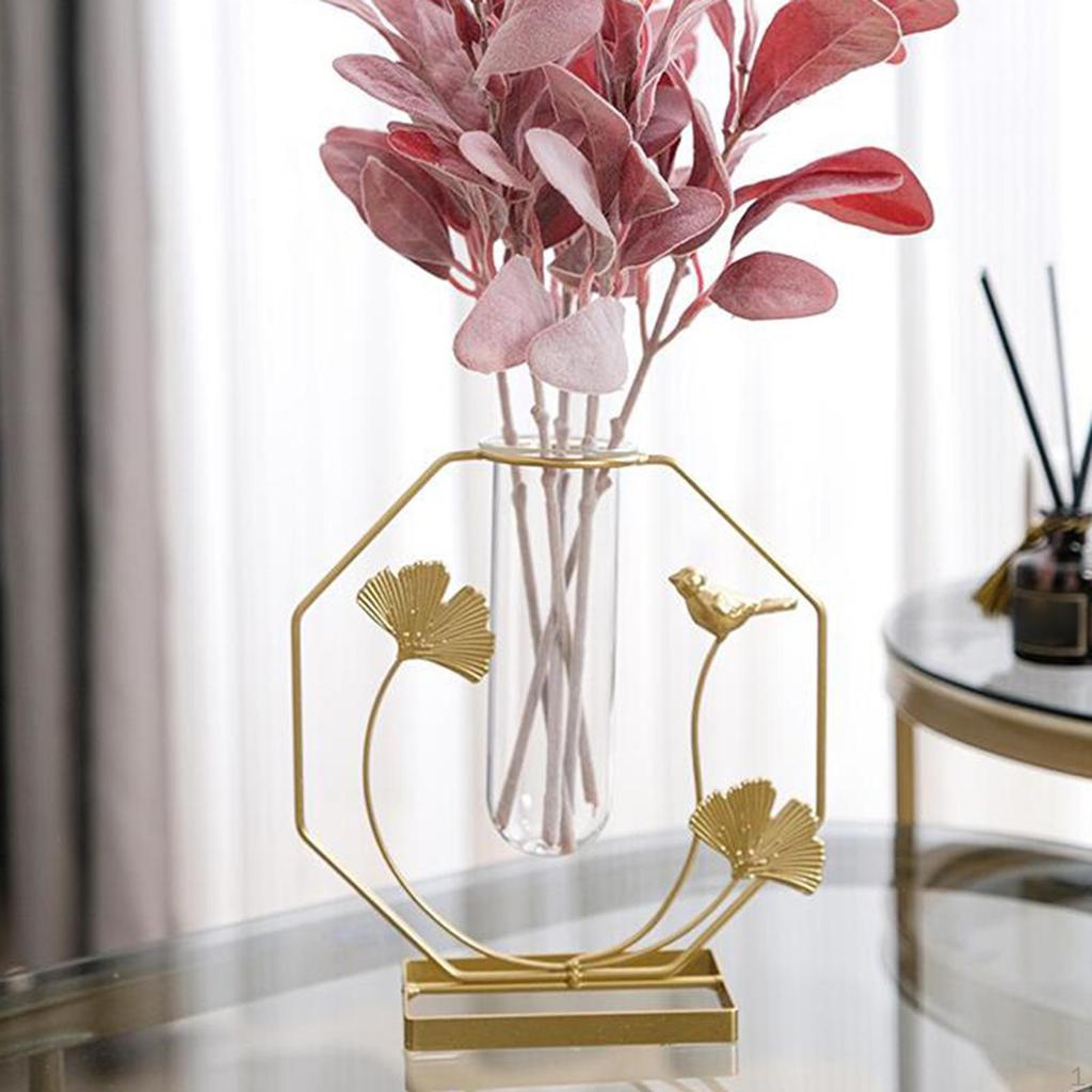 Flower Vase Dried Test Tubes Arrangement Planter Pot Indoor Decor