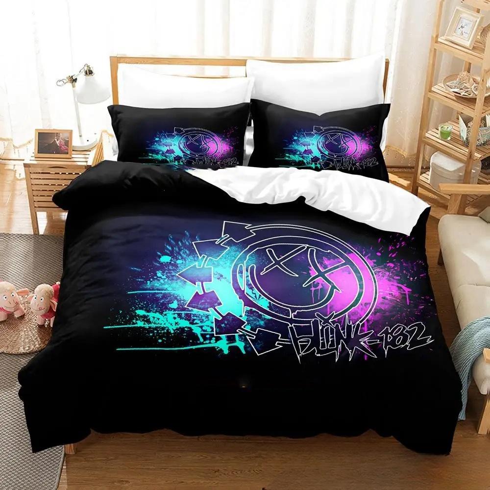 3D Gedrucktes Musikband B-Blink-182 Bettwäscheset Jungen Mädchen Twin Queen King Size Bettbezug Kissenbezug Bett Jungen Erwachsene Heimtextilien