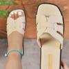 Leisure Fashion Slippers for Women Slides Beach Flat Low Heels Shoes for Women Solid Leather Platform Summer Shoes Plus Size