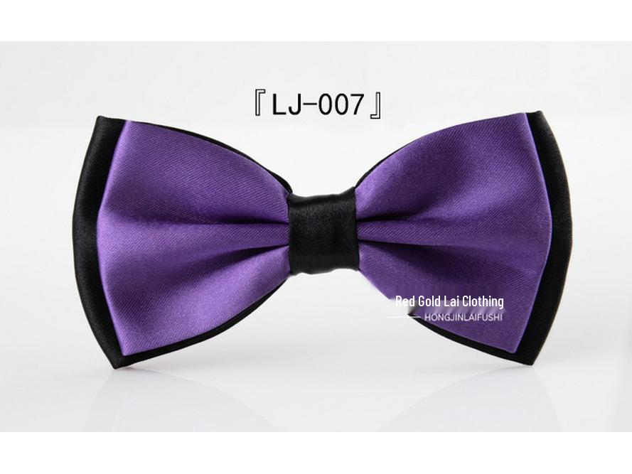 Men's Korean Style Color Block Bow Tie - Custom Business Casual & Formal Fashion Accessory