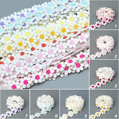 2 yards Diverse kleuren Daisy Flower Trim, Borduurstof Naaiaccessoires Craft Supplies 14mm