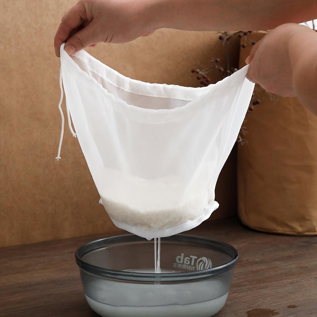 5-Pack Wide-Mouth Multi-Functional Filter Bags, Durable Fine Mesh Reusable Filter Bags for Kitchen Use, Suitable for Filtering Coffee, Juice,
