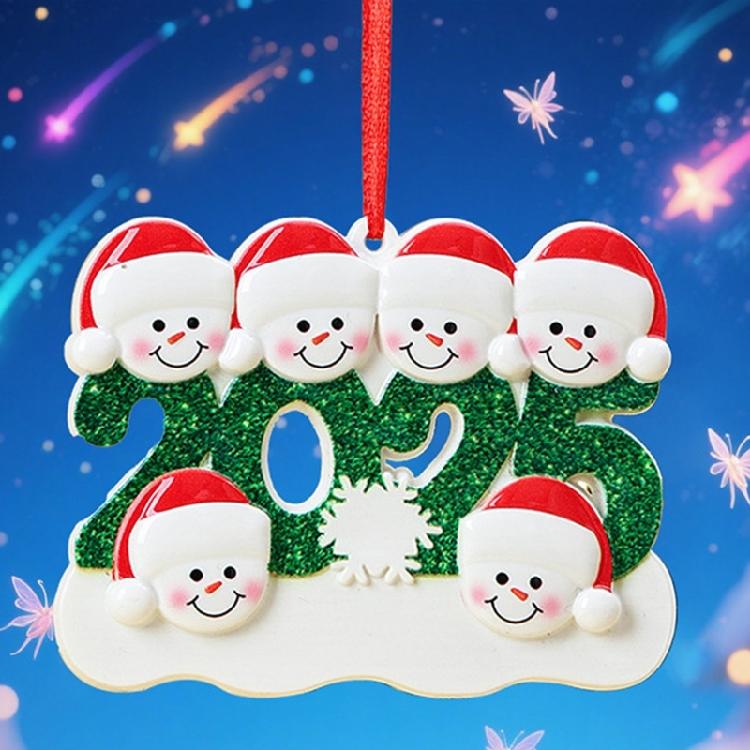 Snowman Resin Christmas Ornament Customizable Decoration Safe For Children Family Holiday