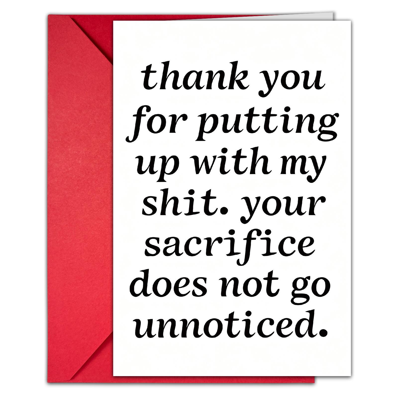 

Warm Text Thank You Greeting Card Envelope Set Simple White Thick Cardboard Thank You Card Spot Batch T020401105