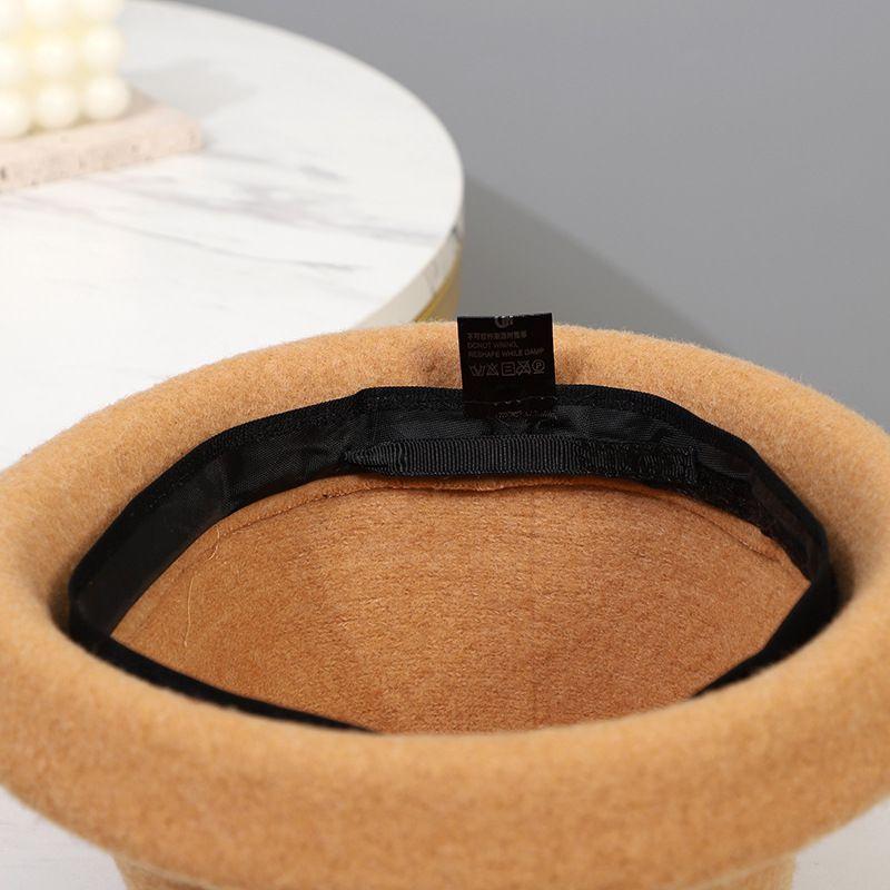 Hut Damen Herbst- und Wintermode Beckenhut Gestrickter Wollzylinder Mittelalterliche und ältere warme Bucket Hat