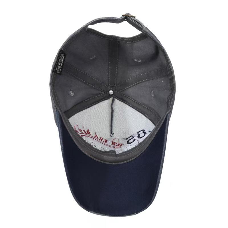 Baseball Cap Washed Cowboy Hat Men's and Women's Patch Alphabet Hat Outdoor Visor Hat American Retro Baseball Cap
